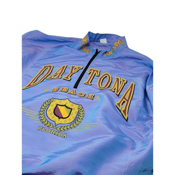 Vintage Daytona Beach Florida Surf Style 1/2 Zip Pullover Jacket One SIze Fit Mo - Picture 1 of 6